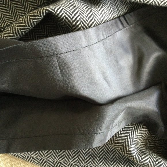 Gap Wool Blend Skirt Collegiate Mini Lined Herringbone Gray Size 4 - Picture 5 of 11